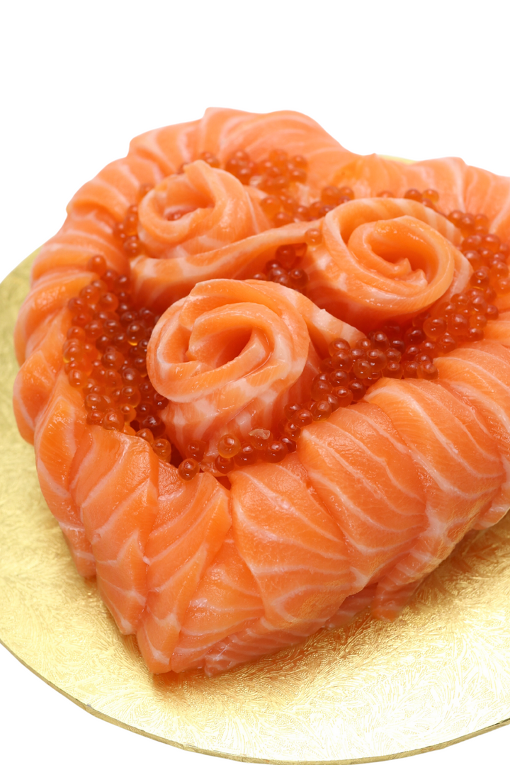 Love Shaped Salmon Sashimi Sushi Cake