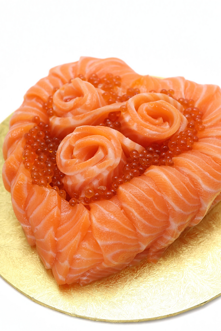 Love Shaped Salmon Sushi Cake