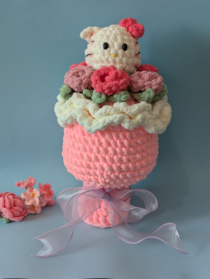 Handmade Plush Bouquet - Everlasting Petal Kitty